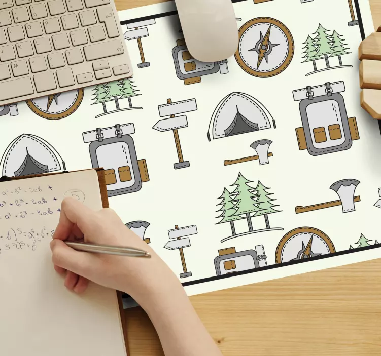 Alfombrilla ratón original diseño de equipo de camping - TenVinilo