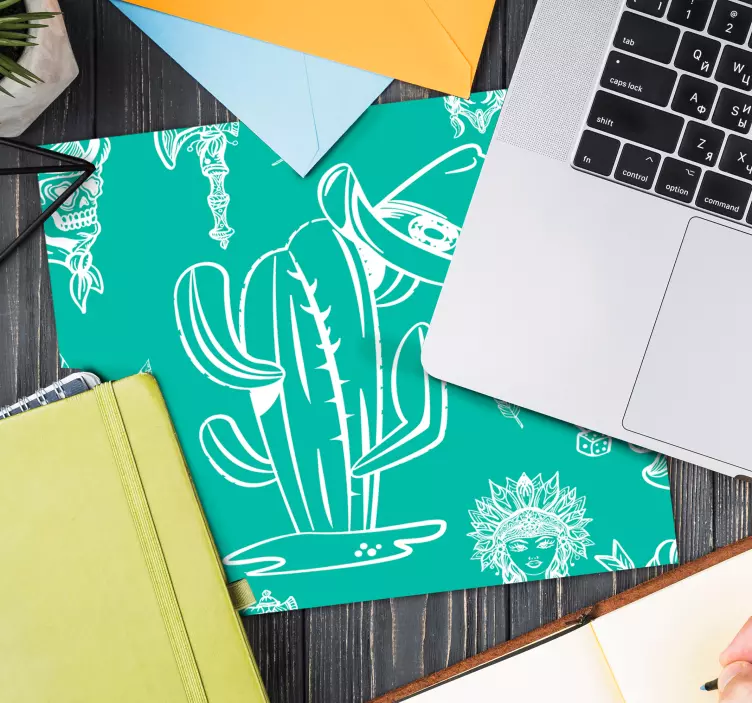 Alfombrilla ratón original diseño de sombrero cactus - TenVinilo