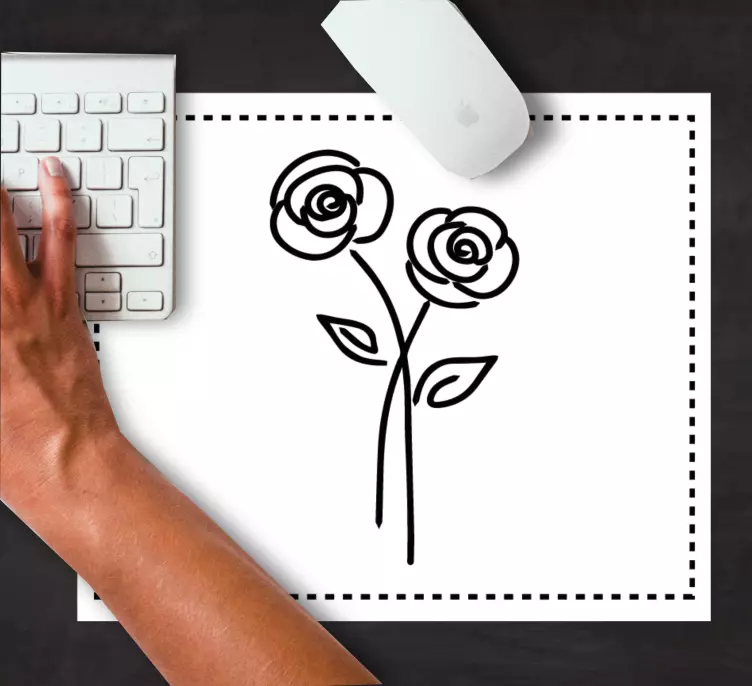 Alfombrilla ratón original dos tallos florales - TenVinilo