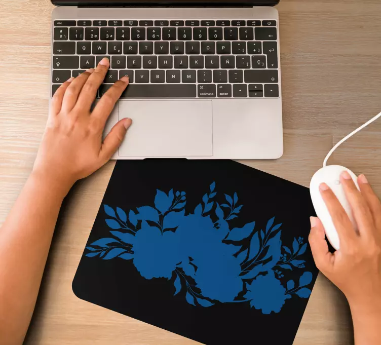 Alfombrilla ratón original elemento hoja botánica - TenVinilo