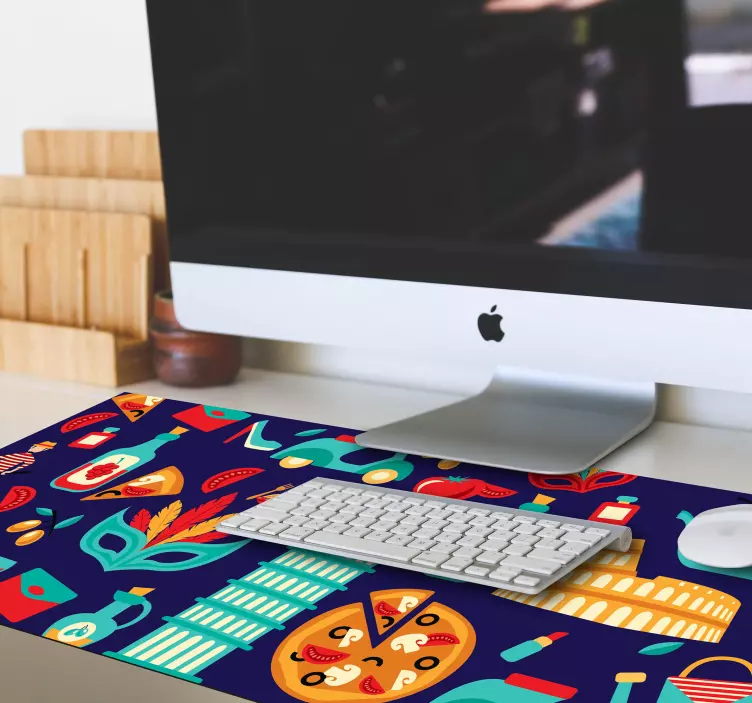 Alfombrilla ratón original elementos culinarios vibrantes - TenVinilo