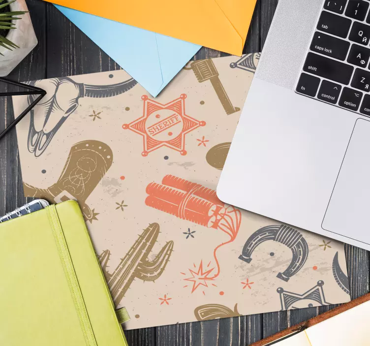 Alfombrilla ratón original elementos de temática western - TenVinilo