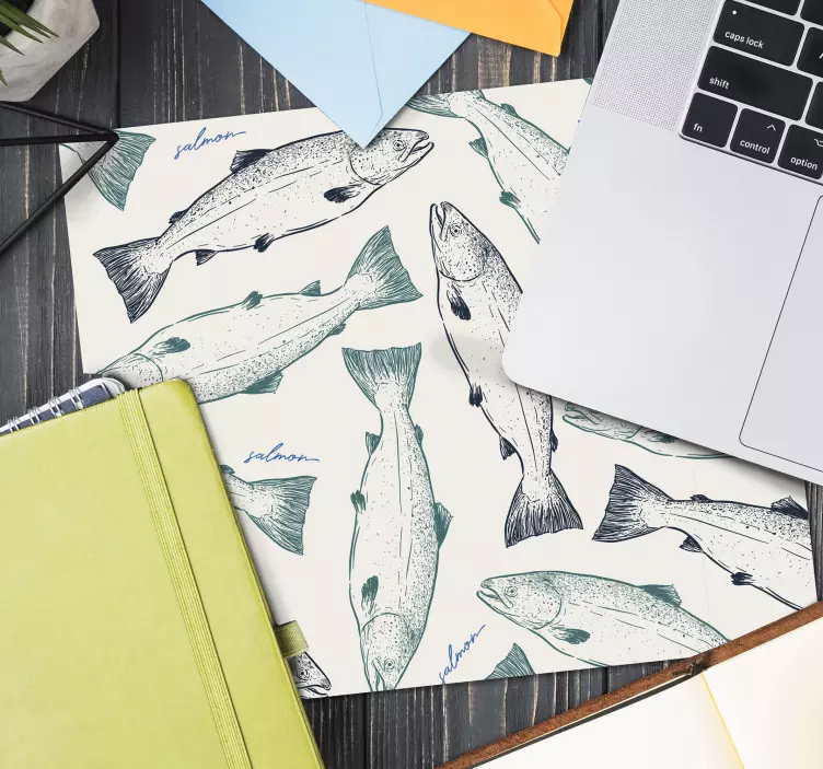 Alfombrilla ratón original estampado de salmón - TenVinilo