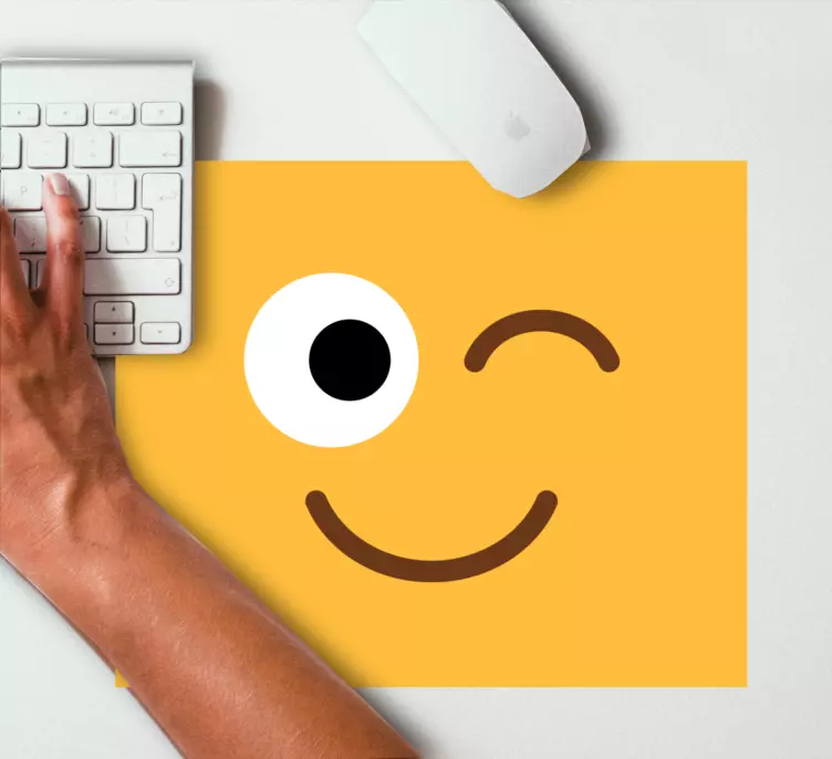 Alfombrilla ratón original expresión amarilla alegre - TenVinilo
