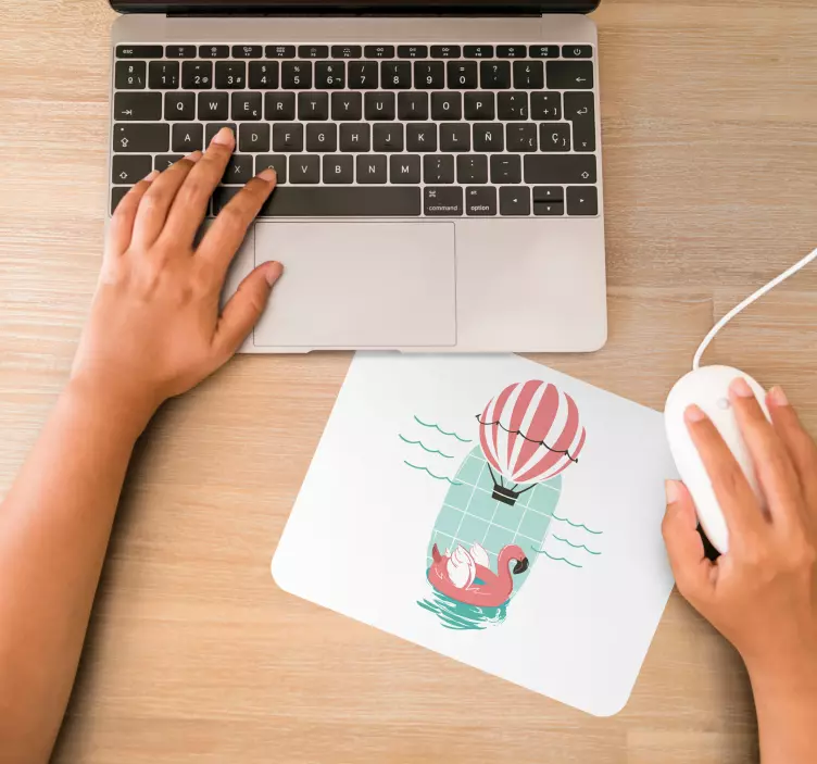 Alfombrilla ratón original flotador flamenco juguetón - TenVinilo