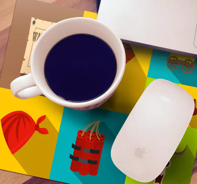 Alfombrilla ratón original iconos de vaquero - TenVinilo