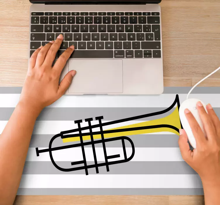 Alfombrilla ratón original instrumento de latón elegante - TenVinilo