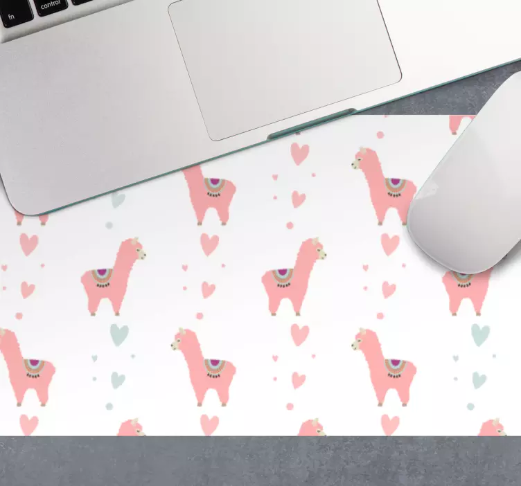 Alfombrilla ratón original llamas adorables con corazones - TenVinilo
