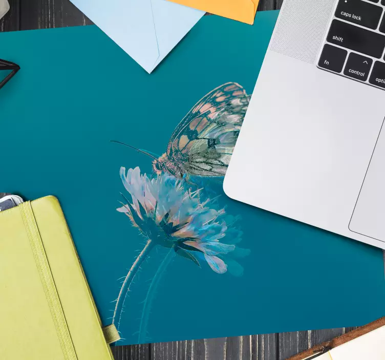 Alfombrilla ratón original mariposa en flor - TenVinilo