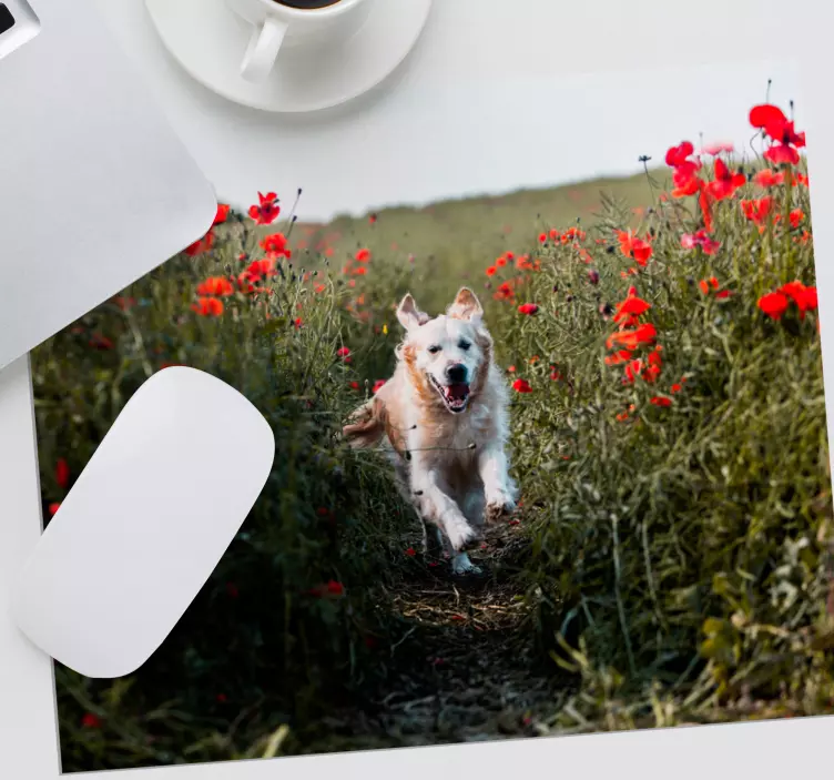 Alfombrilla ratón original perro feliz corriendo - TenVinilo
