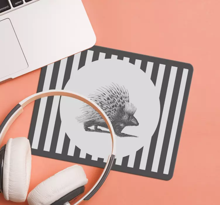 Alfombrilla ratón original puercoespín a rayas - TenVinilo