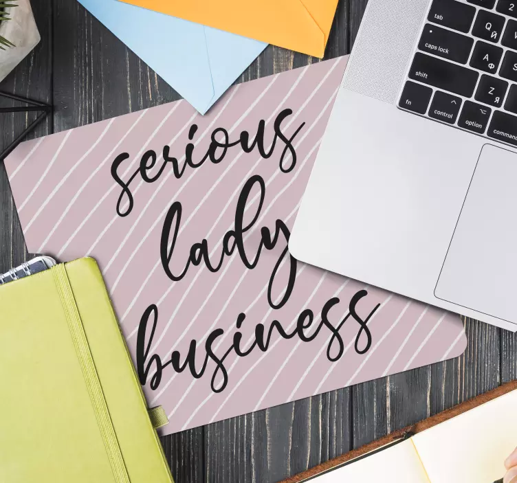 Alfombrilla ratón original rayas rosas juguetonas - TenVinilo