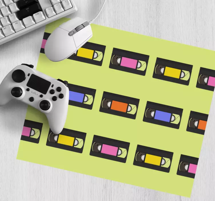 Alfombrilla ratón original repeticiones de casetes coloridos - TenVinilo