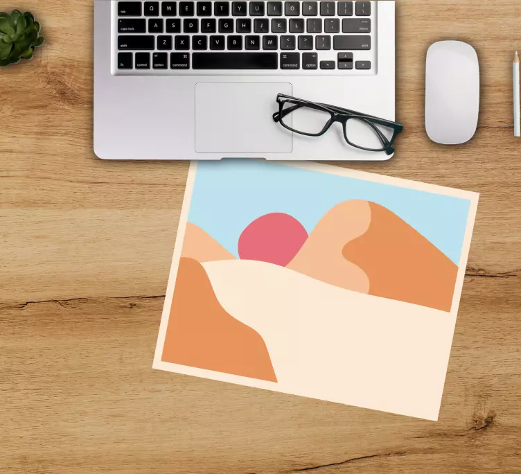 Alfombrilla ratón original tonos de montañas abstractas - TenVinilo