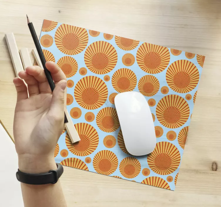 Alfombrilla ratón patrón sol de los 70 - TenVinilo
