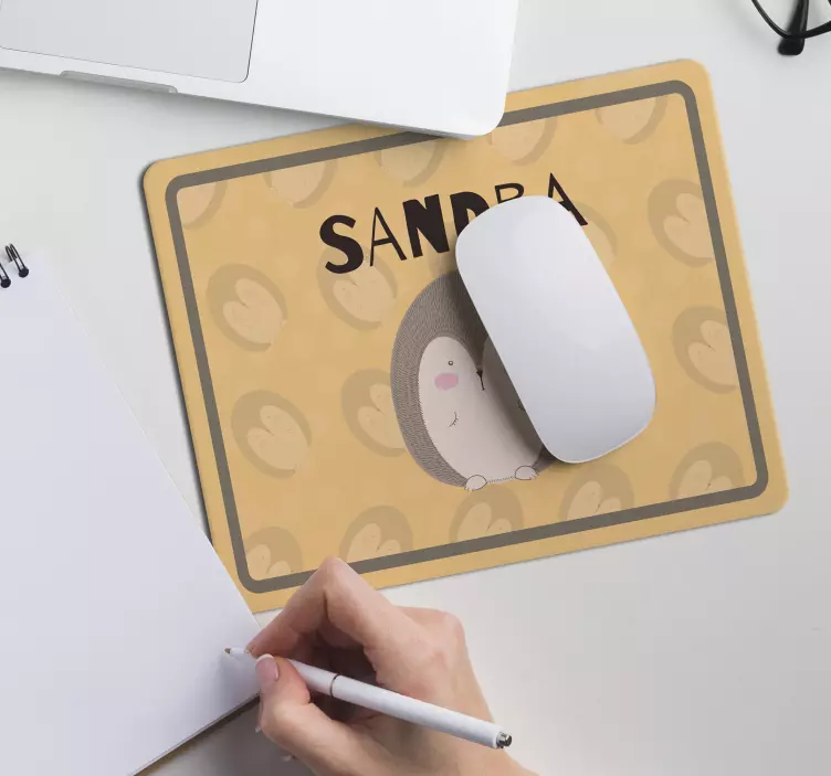 Alfombrilla ratón personalizable arte de erizo adorable - TenVinilo