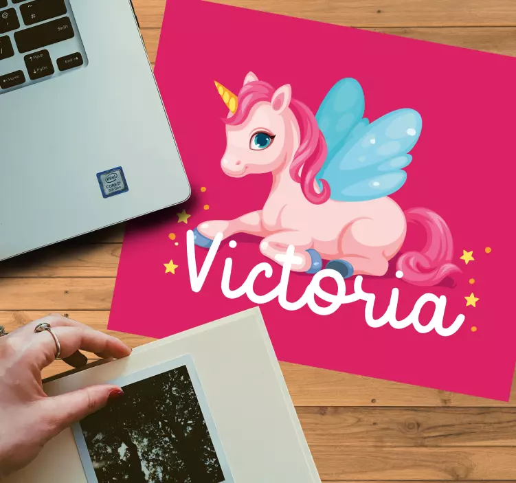 Alfombrilla ratón personalizable diseño de unicornio tierno - TenVinilo