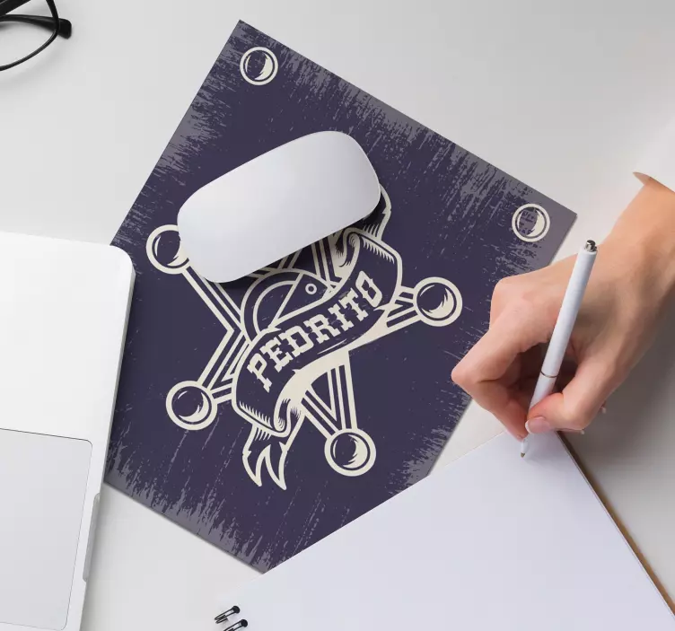 Alfombrilla ratón personalizable estrella de sheriff - TenVinilo