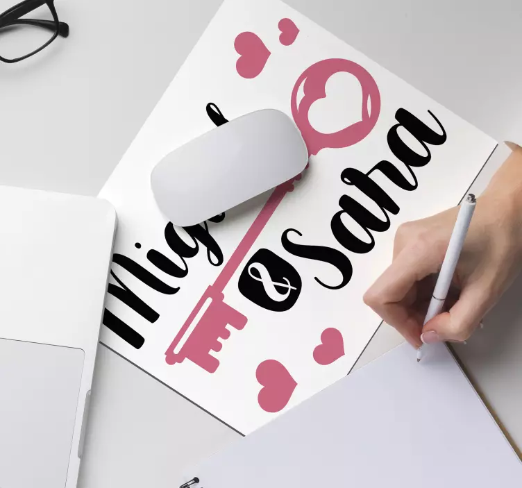 Alfombrilla ratón personalizable historia de amor - TenVinilo