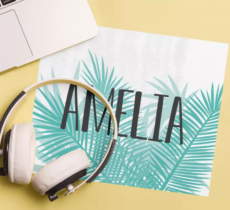 Alfombrilla ratón personalizable hoja tropical - TenVinilo