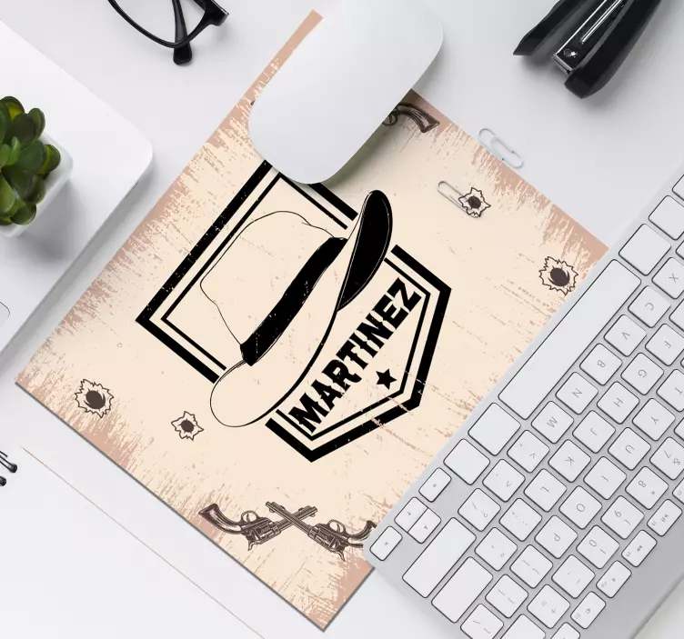 Alfombrilla ratón personalizable sombrero vaquero - TenVinilo