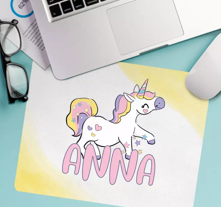 Alfombrilla ratón personalizable tema unicornio - TenVinilo
