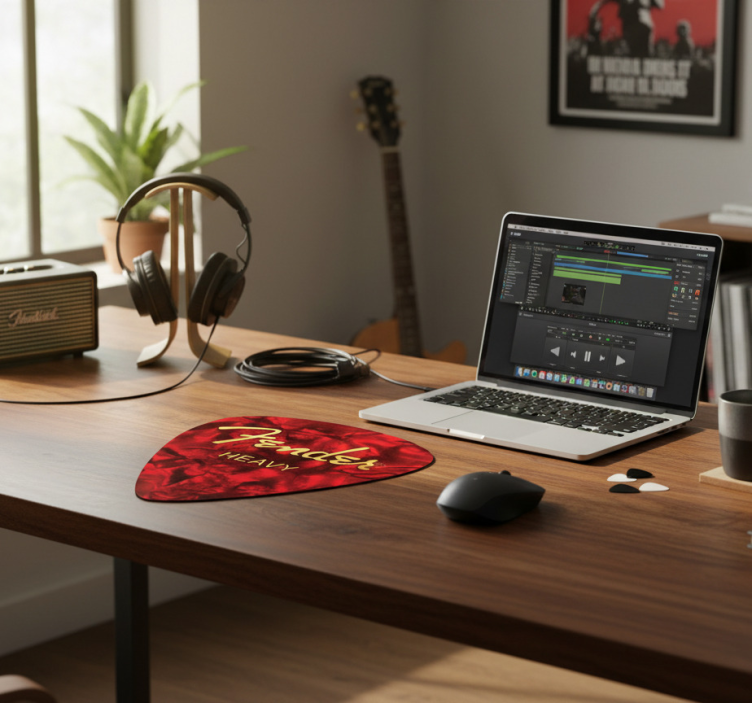 Alfombrilla ratón pua de guitarra fender roja - TenVinilo