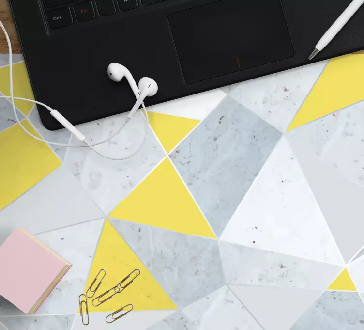 Alfombrilla ratón textura acento geométrico amarillo - TenVinilo