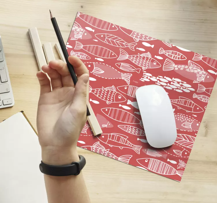 Alfombrilla ratón textura arte de patrón de peces - TenVinilo