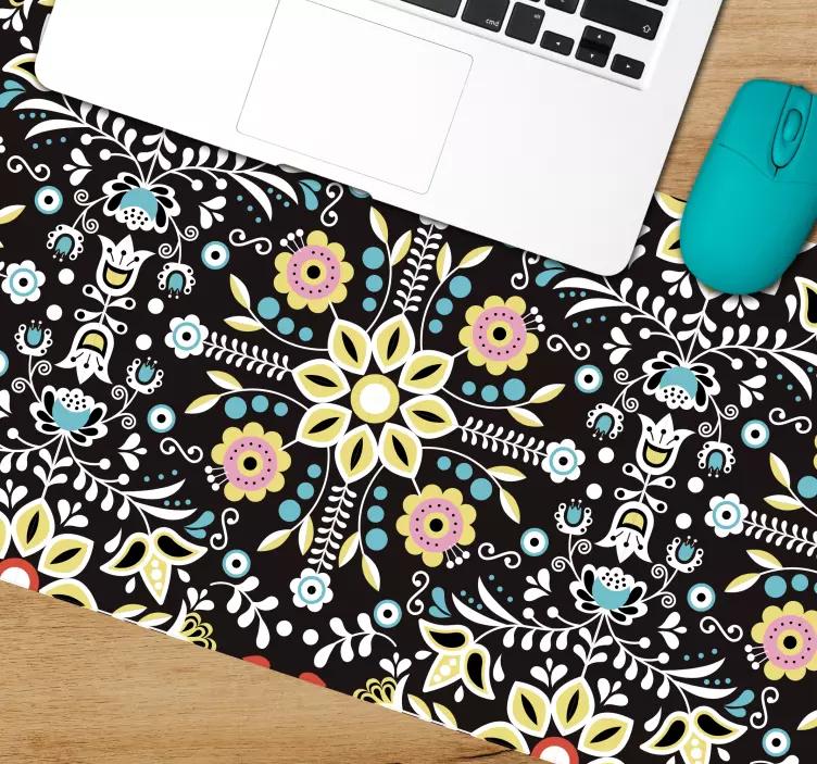 Alfombrilla ratón textura arte floral - TenVinilo