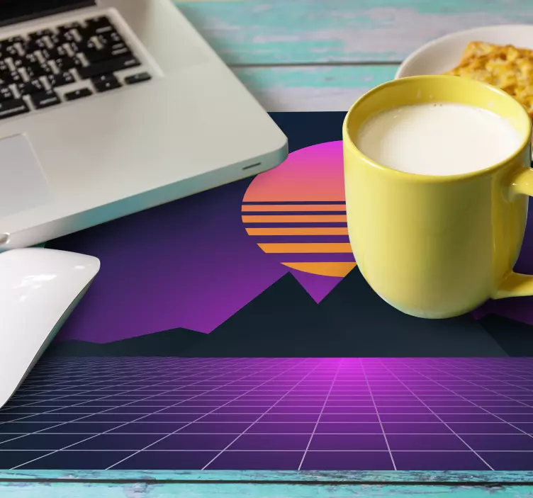 Alfombrilla ratón textura atardecer geométrico retro - TenVinilo