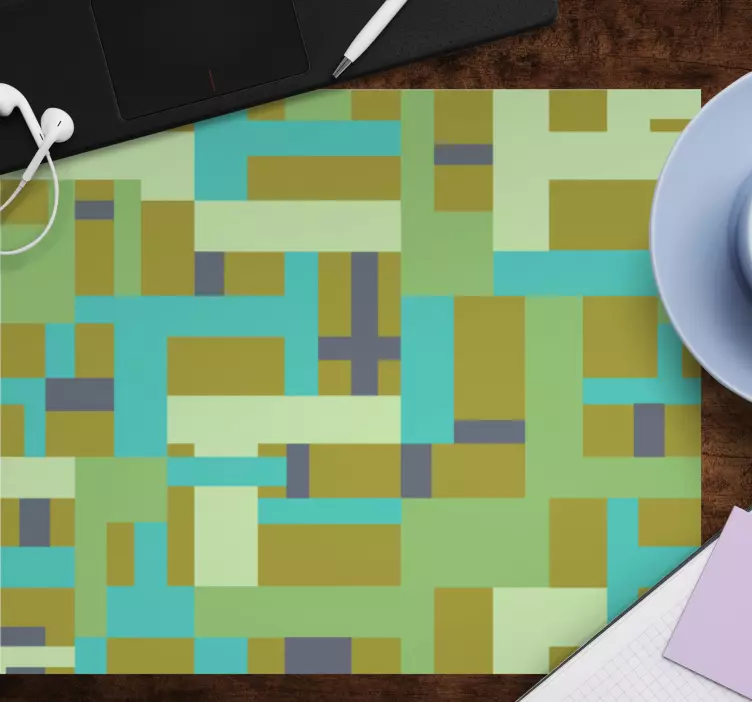 Alfombrilla ratón textura bloques de colores abstractos - TenVinilo