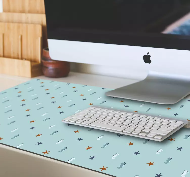 Alfombrilla ratón textura caballito de mar y estrella - TenVinilo