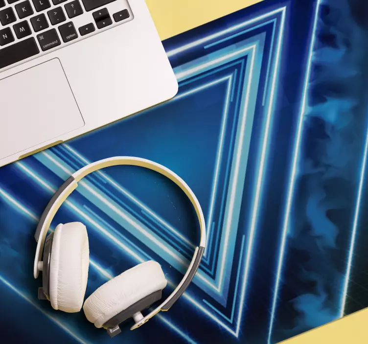 Alfombrilla ratón textura capas triangulares neón - TenVinilo