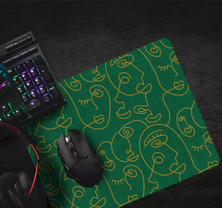 Alfombrilla ratón textura caras de líneas abstractas - TenVinilo