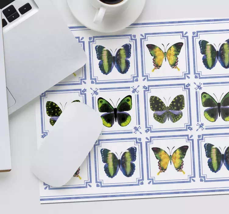 Alfombrilla ratón textura composición de mariposas vibrantes - TenVinilo