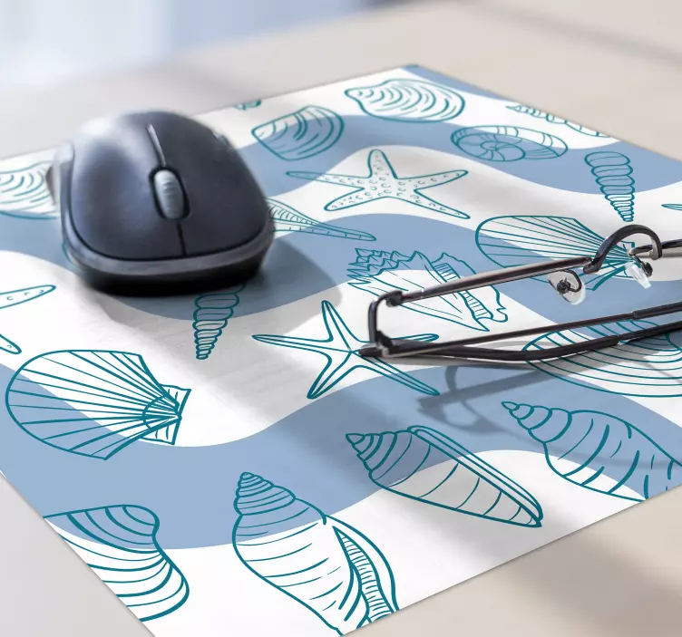 Alfombrilla ratón textura con motivo de conchas - TenVinilo