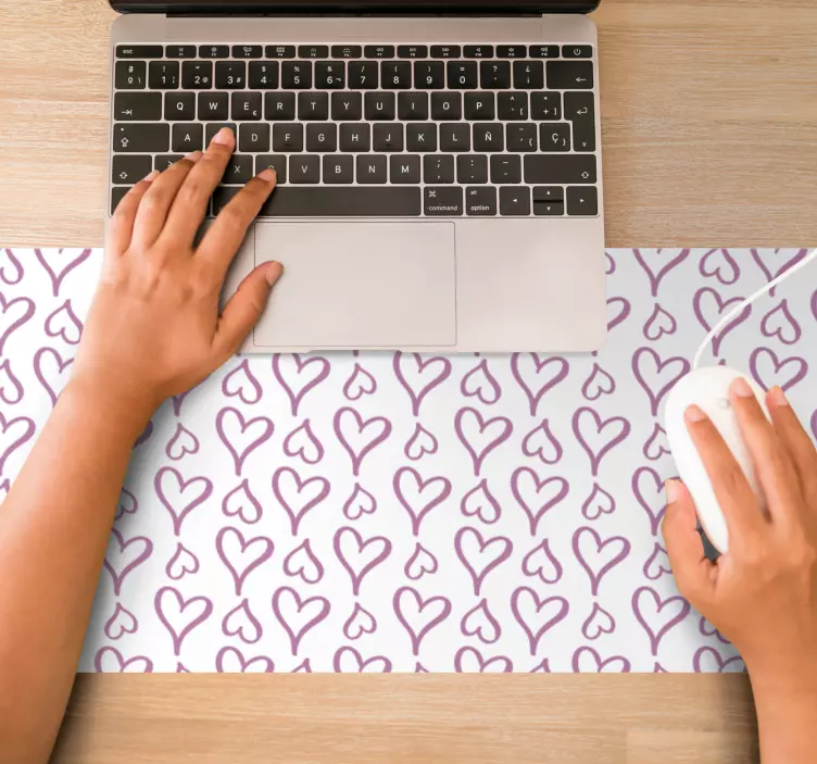 Alfombrilla ratón textura corazones - TenVinilo