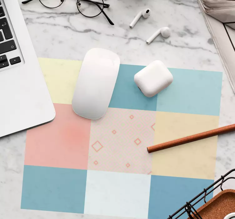 Alfombrilla ratón textura cuadrados geométricos vibrantes - TenVinilo