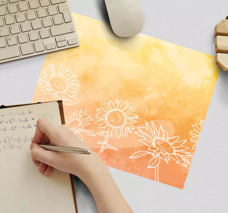 Alfombrilla ratón textura diseño abstracto girasol - TenVinilo