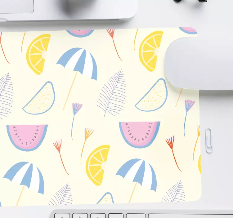 Alfombrilla ratón textura elementos de verano brillante - TenVinilo