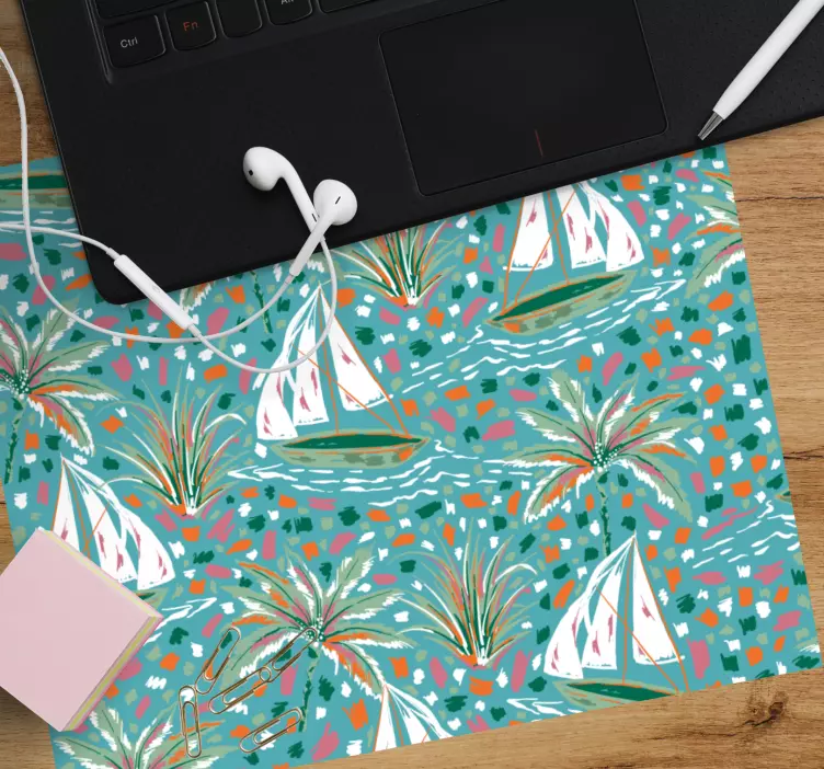 Alfombrilla ratón textura estampa palmera navegante - TenVinilo