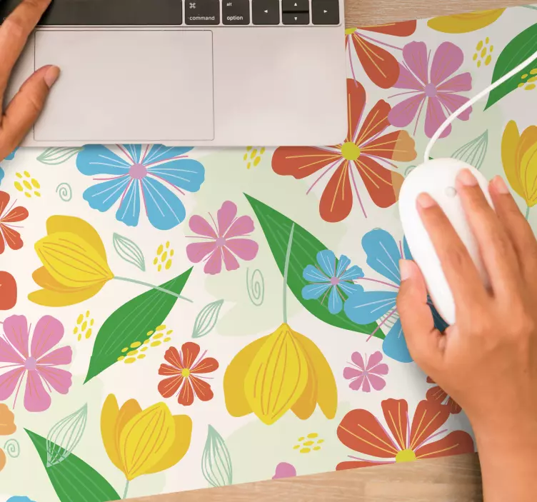 Alfombrilla ratón textura exhibición floral colorida - TenVinilo