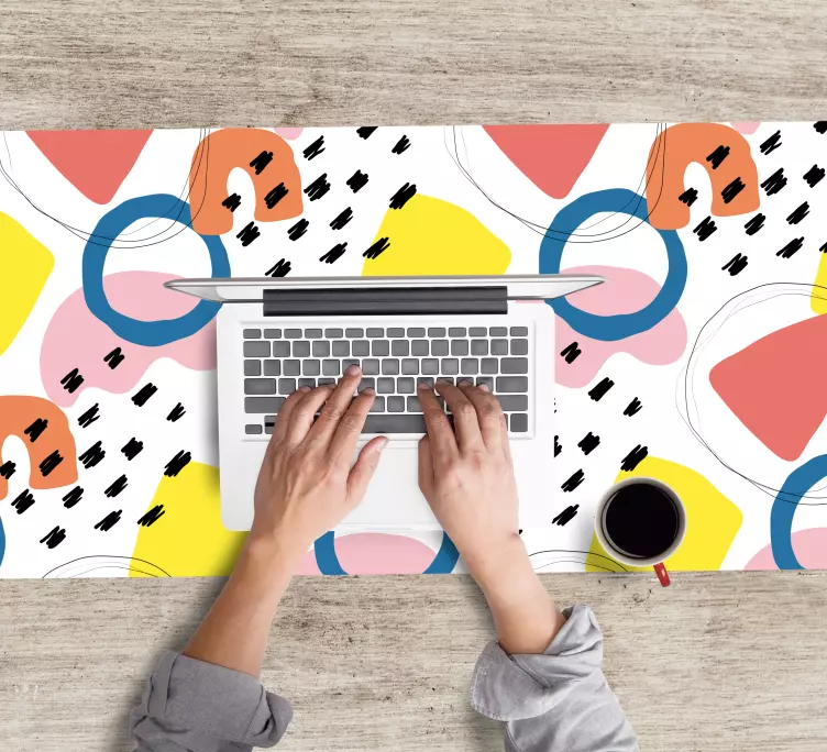 Alfombrilla ratón textura figuras coloridas abstractas - TenVinilo