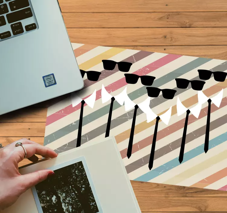 Alfombrilla ratón textura filas de gafas elegantes - TenVinilo