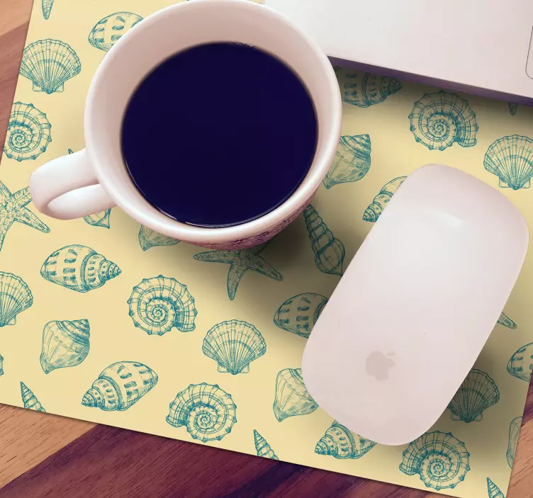 Alfombrilla ratón textura fondo de conchas - TenVinilo