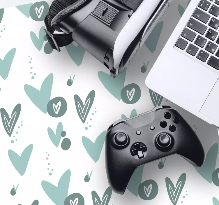 Alfombrilla ratón textura formas de corazones abstractos - TenVinilo