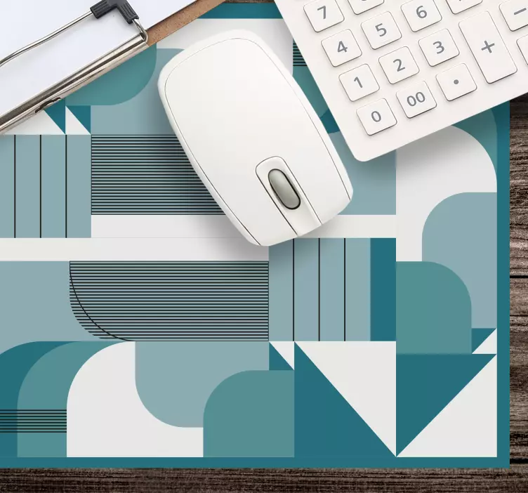 Alfombrilla ratón textura formas geométricas azules - TenVinilo