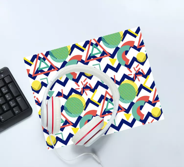 Alfombrilla ratón textura formas geométricas vibrantes - TenVinilo