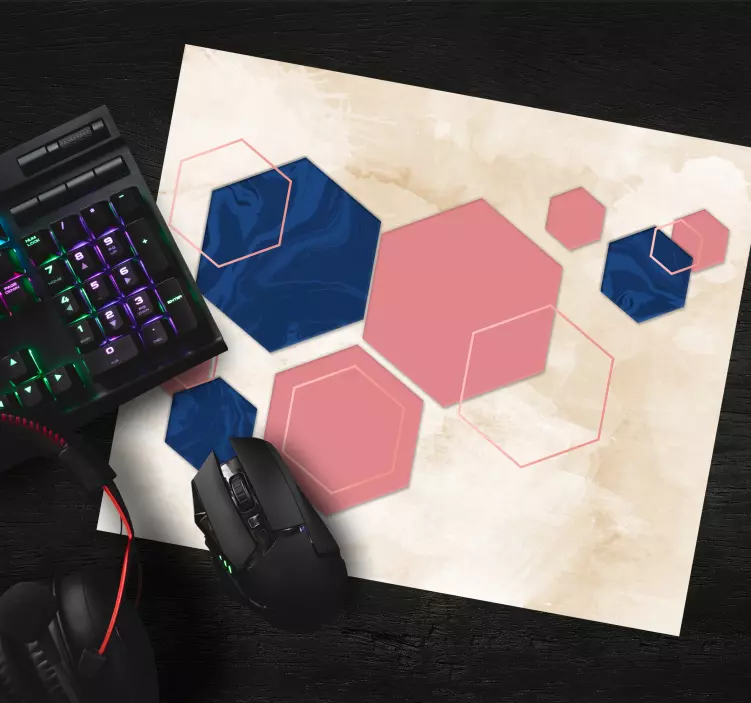 Alfombrilla ratón textura formas hexagonales - TenVinilo